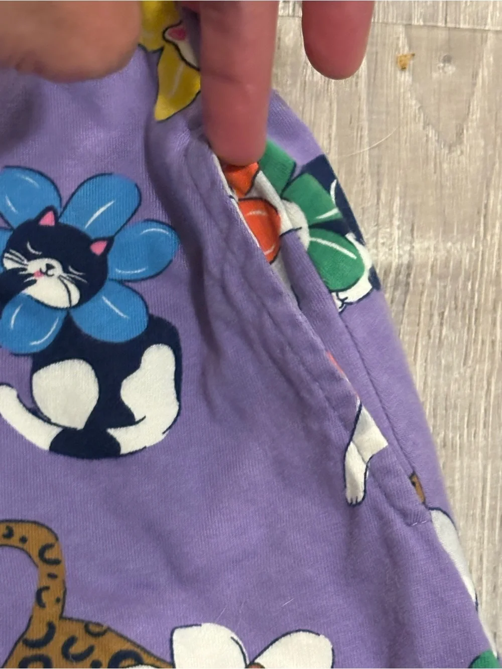 Boden Purple Floral Cat Print Striped Tank Dress for Kids